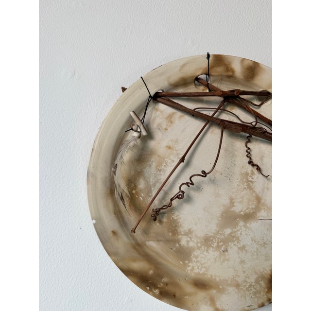 Beige 1980’s Christopher Darling Mixed Media Ceramic Wall Plate For Sale - Image 8 of 12