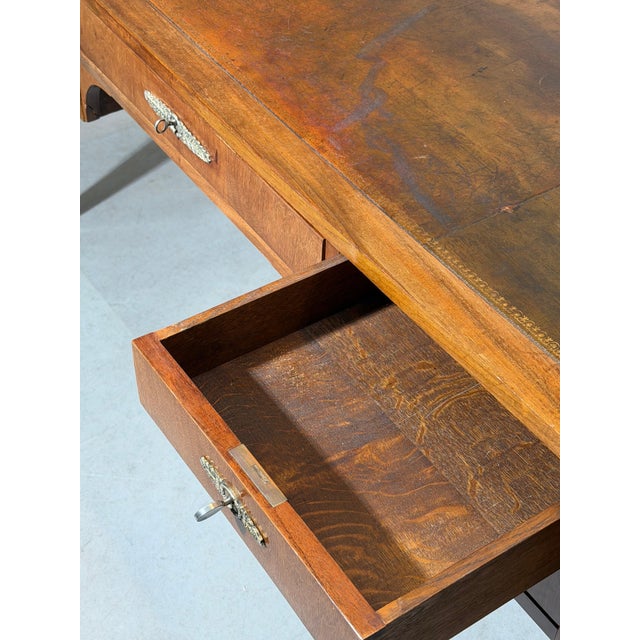 Empire French Executive Desk with Leather Top For Sale - Image 4 of 9