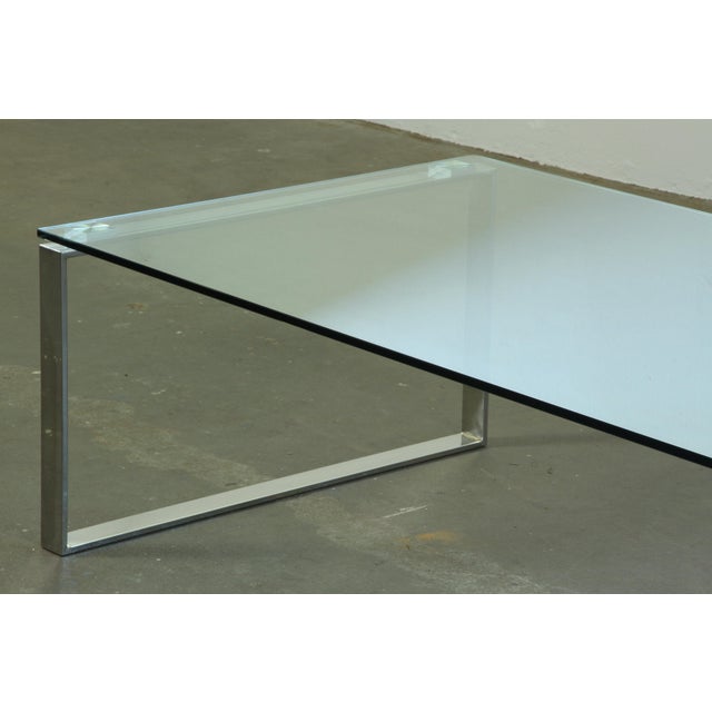 Metal Modern Minimalist Danish Coffee Table in Glass and Polished Chrome, 1990s For Sale - Image 7 of 18