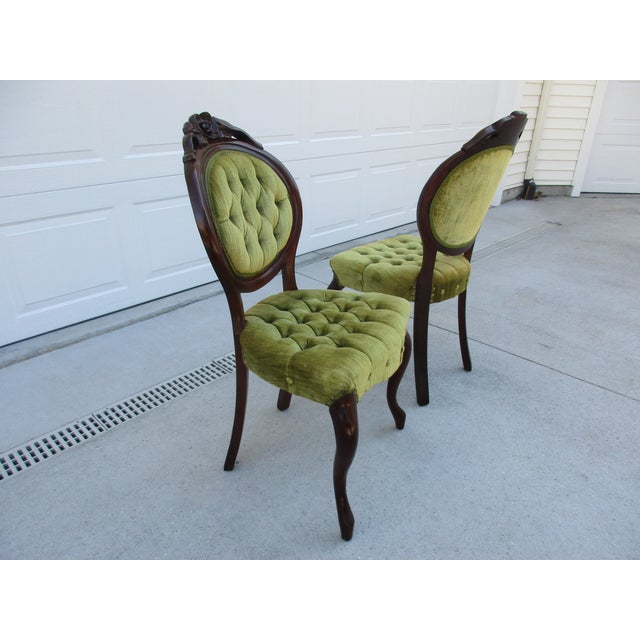 Kimball Furniture Victorian Style Tufted Parlor Chairs A Pair Chairish