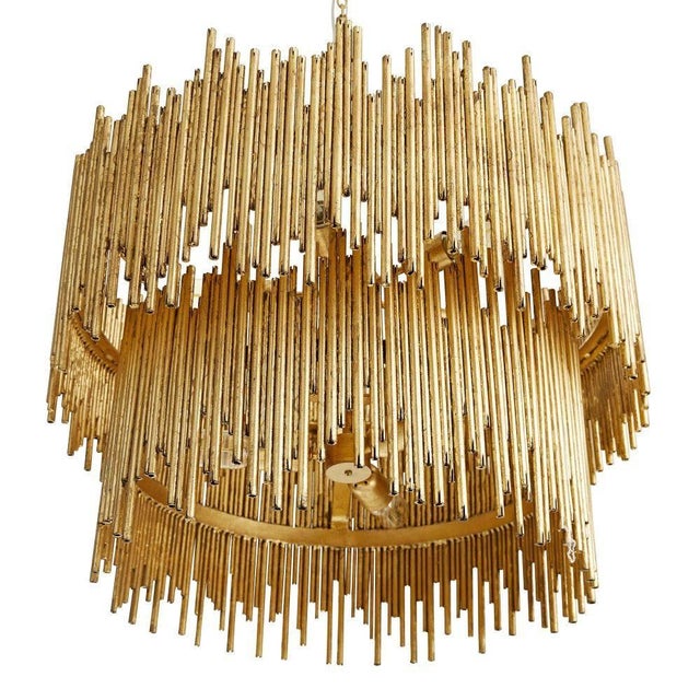 Abstract Arteriors Home Prescott Two Tiered Chandelier For Sale - Image 3 of 4
