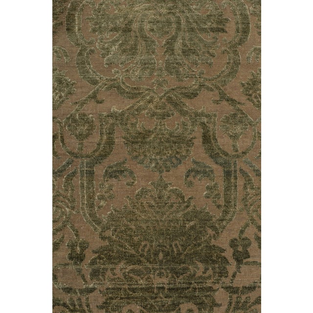 Rug & Kilim 2010s Rug & Kilim’s European Style Runner in Beige With Green Floral Patterns For Sale - Image 4 of 7