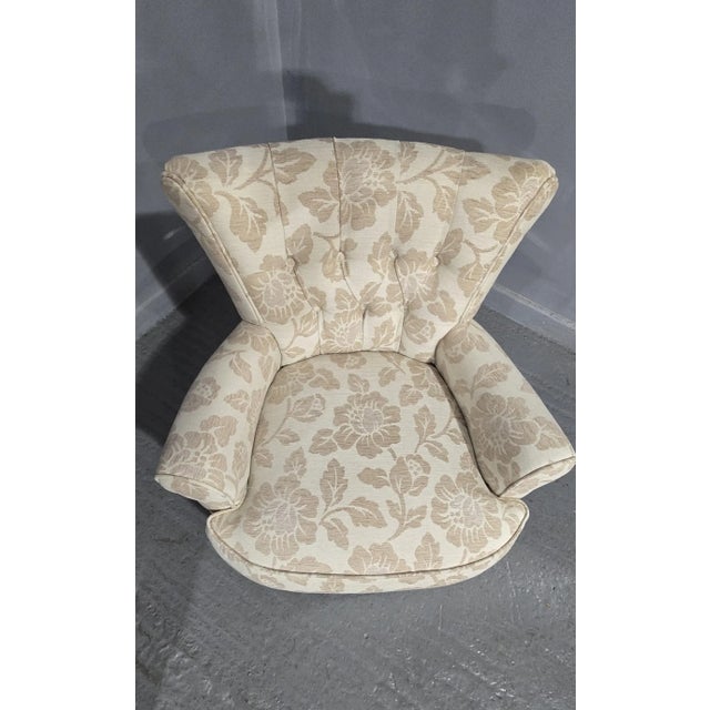 Linen Boudoir Chair, 1970s For Sale - Image 3 of 7