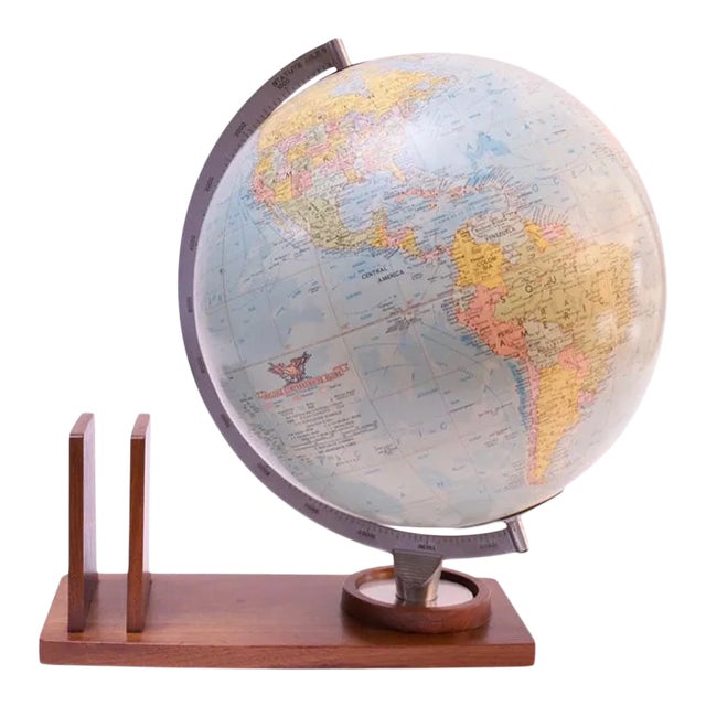 1960s Replogle 'Comprehensive' Illuminated Globe on Walnut Base For Sale