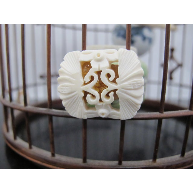 Very Sweet Chinese Wood Bird Cage Carved Tokens Pots & Porcelain Pots For Sale - Image 11 of 18