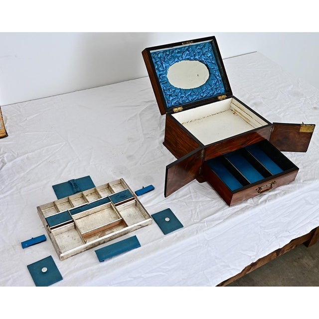 English 19th Century Rosewood & Inlay Jewelry Box For Sale In Baton Rouge - Image 6 of 12