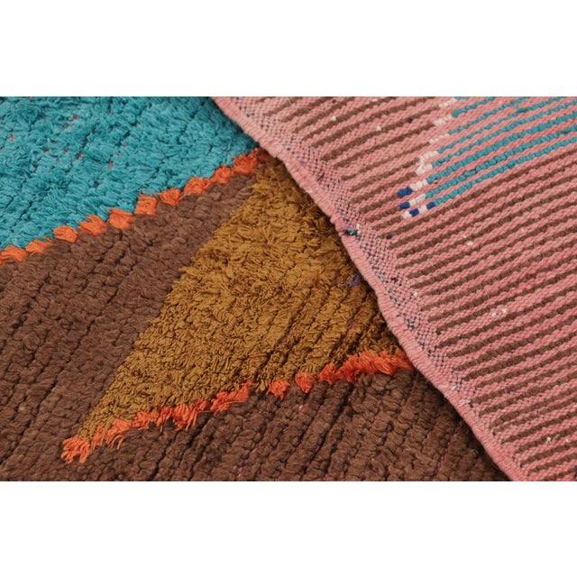 Brown Vintage Moroccan Runner Rug in Brown With Chevron Patterns - Rug & Kilim For Sale - Image 8 of 8