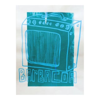 Pop Art Blue & Turquoise Barbacoa Amplifier Serigraph For Sale