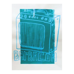 Pop Art Blue & Turquoise Barbacoa Amplifier Serigraph