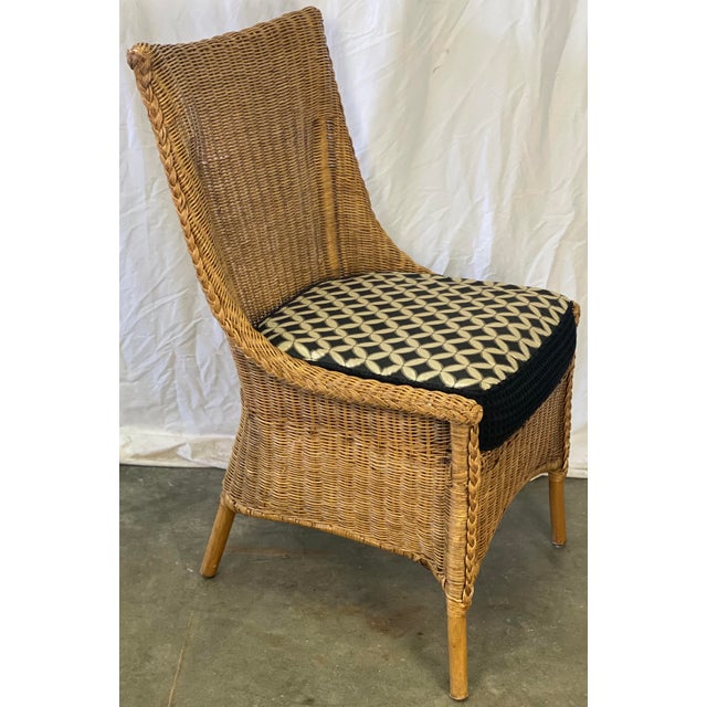Vintage Rustic Woven Wicker Rattan Accent Chairs a Pair Chairish