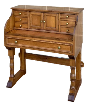 Vintage Pennsylvania House Rustic Traditional Solid Pine Secretary Desk With Sliding Leather Tray