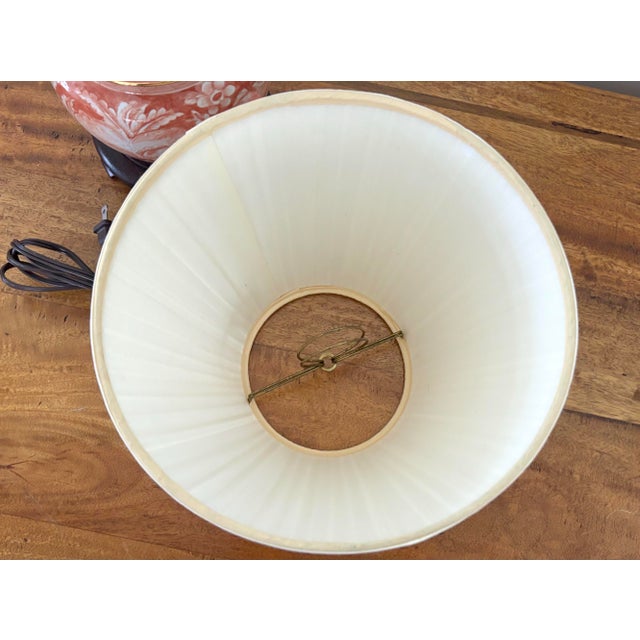 Persimmon 1980s Small Asian Orange and White Table Lamp For Sale - Image 8 of 10