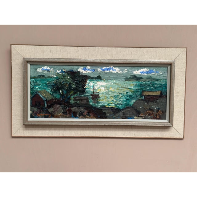 Bertil Wahlberg, Coastal Village, 1950s, Oil on Canvas, Framed For Sale - Image 6 of 18