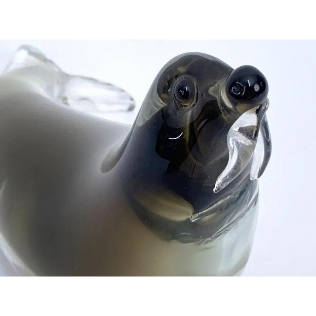 Mid-Century Modern Italian Black Brown Murano Glass Walrus Sculpture, Italy, 1960s For Sale - Image 15 of 17