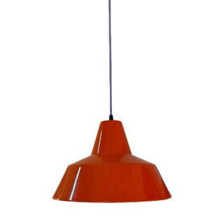 Industrial Hanging Lamp in Orange-Red Enamel by Louis Poulsen For Sale