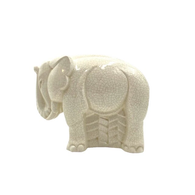 Ceramic Art Deco Cracked Elephant by Charles Lemanceau for Saint Clément, France, 1930s For Sale - Image 7 of 18