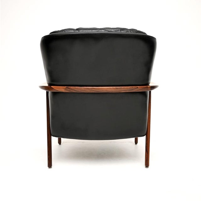 Black Vintage Swedish Armchair in Leather by Inge Andersson from Brødere Andersen, 1960 For Sale - Image 8 of 11