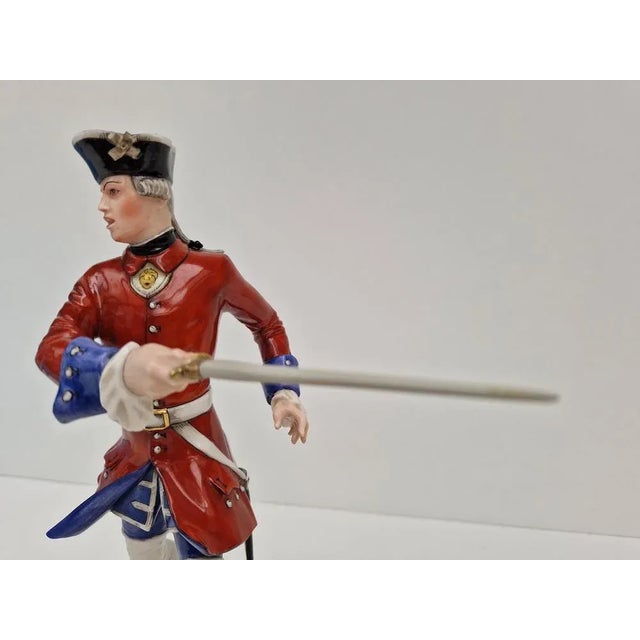 Ceramic Jennes Regiment Officer Figurine by Hanns Goebl for Nymphenburg, 1940s For Sale - Image 7 of 11