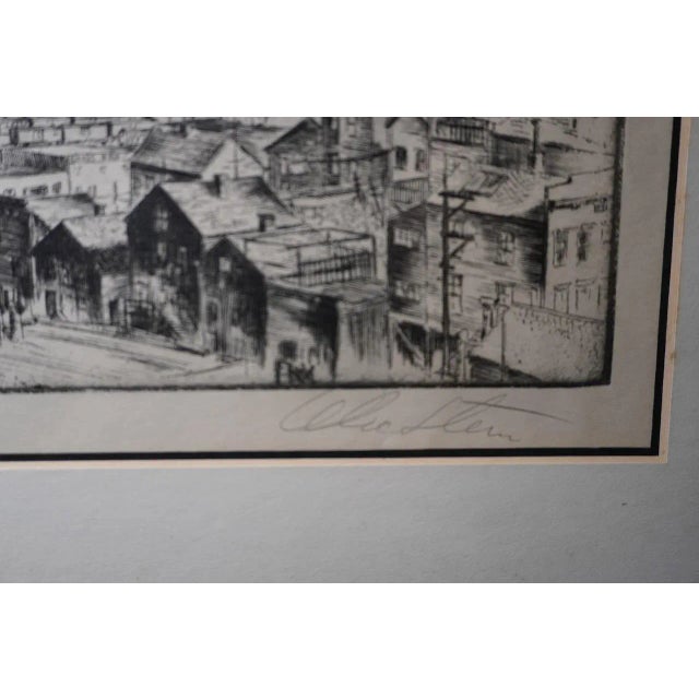 1940s Alec Stern (1904-1994) Wartime in San Francisco - Etching 1943 - Signed For Sale - Image 5 of 7