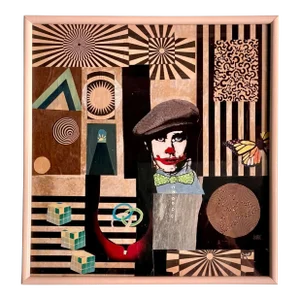 Abstract Collage Signed Dated & Framed Original Painting 81’