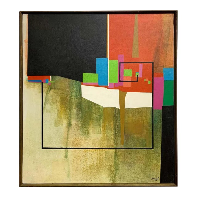 Modernist Geometric Painting, 1971 For Sale