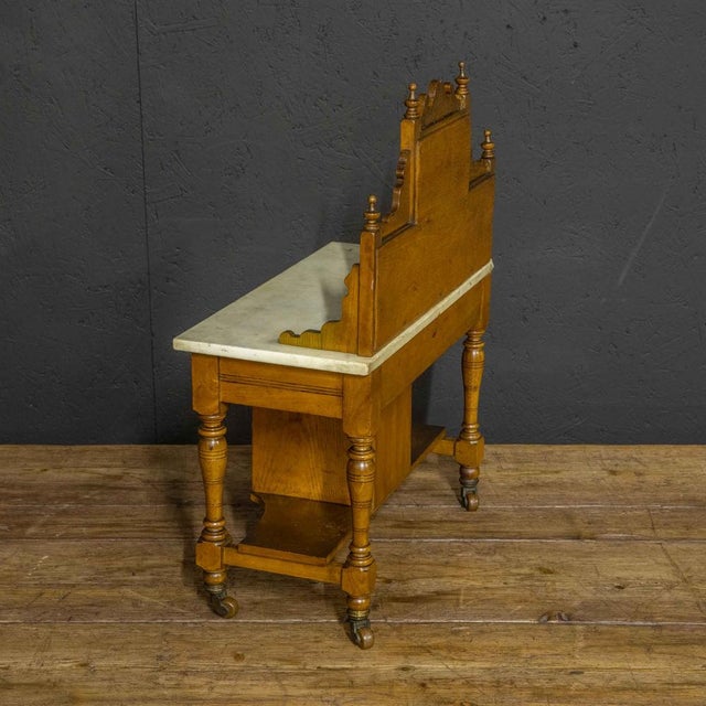 Brown Edwardian Walnut Washstand, 1890s For Sale - Image 8 of 14