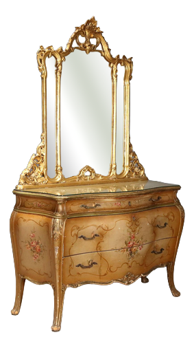 Venetian Chest of Drawers with Mirror