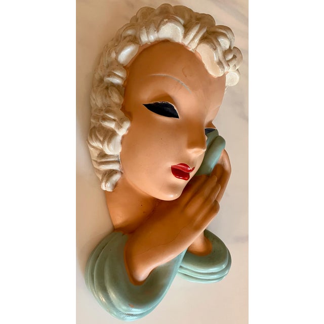 Art Deco Vintage Alexander Backer Chalkware Wall Hanging For Sale - Image 3 of 6