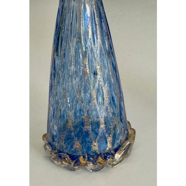 Blue Pair Murano Venetian Blue & Gold Glass Angel Candle Holders For Sale - Image 8 of 12
