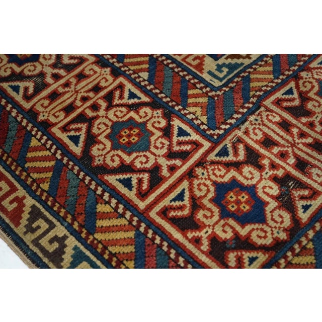 19th Century Antique Kuba Rug 3'7'' x 8'3'' For Sale - Image 5 of 10