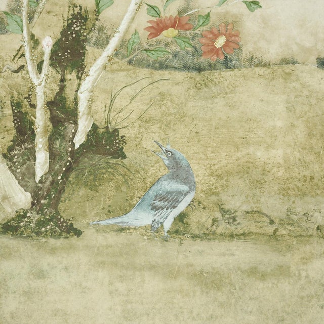 Paper SAMPLE - Schumacher x Mary McDonald Les Oiseaux Panel Set In Parchment For Sale - Image 7 of 7