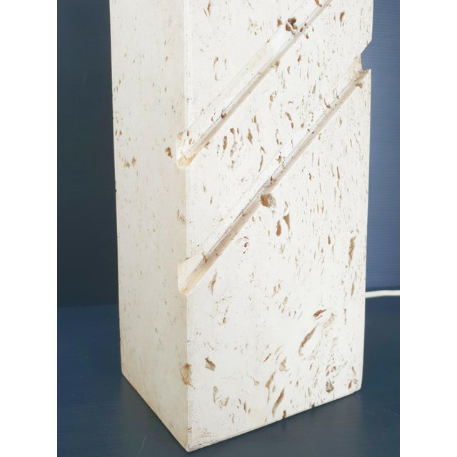 Vintage Travertine Lamp Base, 1970 For Sale - Image 4 of 9
