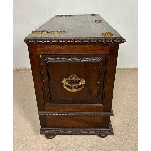 1930s 1930s Spanish Carved Blanket Chest, Renaissance Revival Style For Sale - Image 5 of 16
