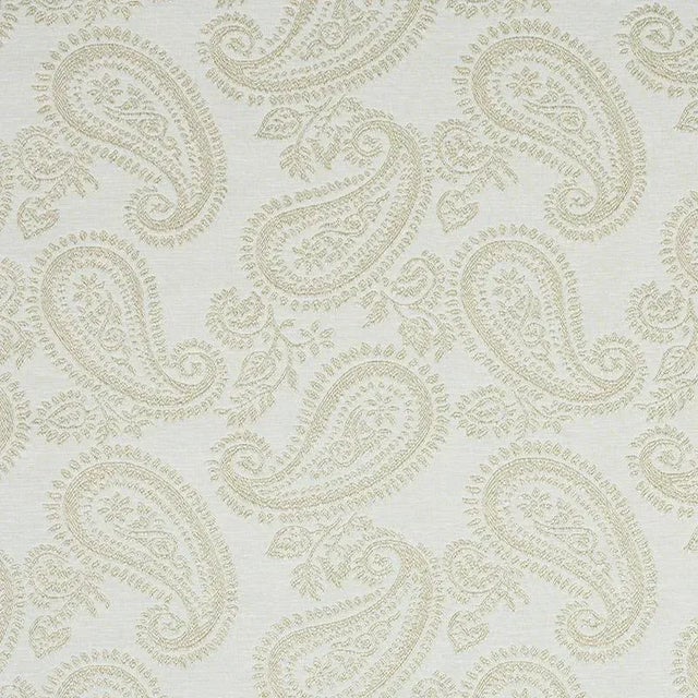 Schumacher Milena Paisley Fabric in Natural For Sale