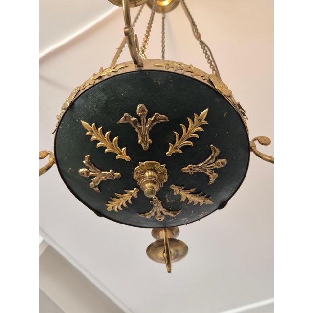 Pendant Light in Brass with Two Light Sockets, 1890s For Sale - Image 5 of 14