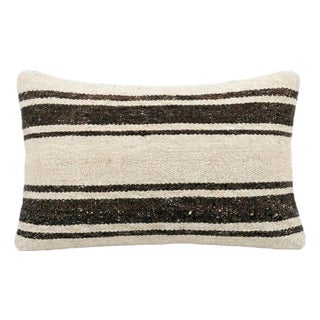 Turkish Kilim Lumbar Pillow Cover 14'' X 20'' For Sale