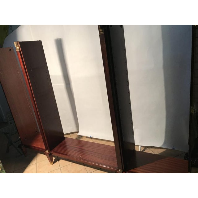 Empire Mahogany Bookcase Cabinets, 1970s, Set of 2 For Sale - Image 10 of 18