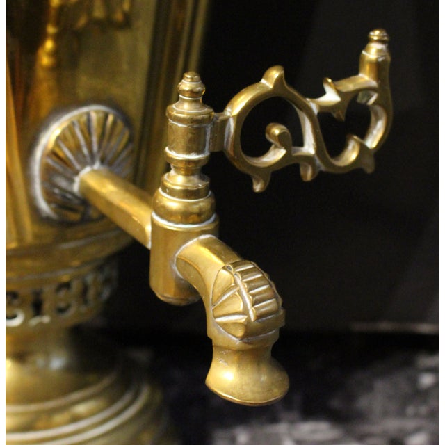 Early 20th Century C. 1910 Russian Brass Samovar For Sale - Image 5 of 9