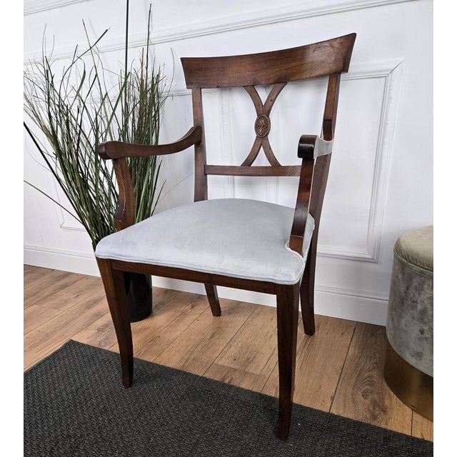 Italian Walnut Open Desk Chair, 1940s For Sale - Image 4 of 9