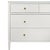 Contemporary Matthew Izzo Home - Michelle Textured White Linen, Glass Top, Four Drawer Dresser With Brass Kknobs For Sale - Image 3 of 4