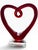 Striking vintage red art glass heart sculpture with a dramatic sculptural silhouette and rich translucent color. The hand-...