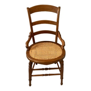 1920s Antique Eastlake Victorian Cane Chair For Sale