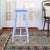 Wood Early 20th Century Blue Painted Scalloped American Farmhouse Side Table For Sale - Image 7 of 18