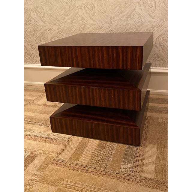Contemporary Zebra Wood Side or End Table Chairish