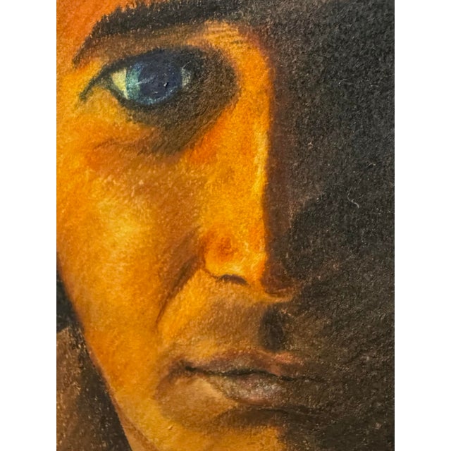 Textile Original Art Pastel Painting by D. Miller of Actor Paul Newman (1968) For Sale - Image 7 of 12