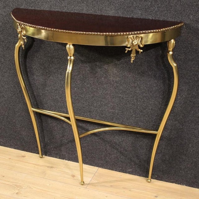 20th Century Italian Gilded Brass Console Table, 1950s For Sale - Image 10 of 13