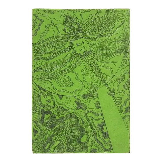 Contemporary Abstract Green Dragonfly Etching For Sale
