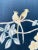 Blue Large Vintage Hand Painted Showa Era Japanese Byobu Folding Silk Screen MCM Signed Blue Gold Floral 72" For Sale - Image 8 of 11