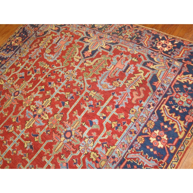Antique Heriz Rug, 7'5'' X 9'2'' For Sale - Image 10 of 11