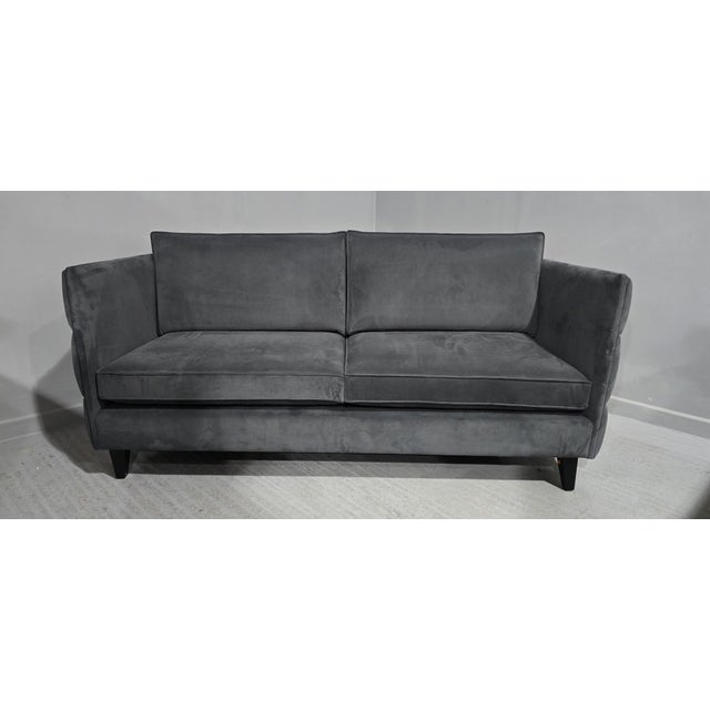 2020s Vintage Blue Velvet Sofa For Sale - Image 5 of 7